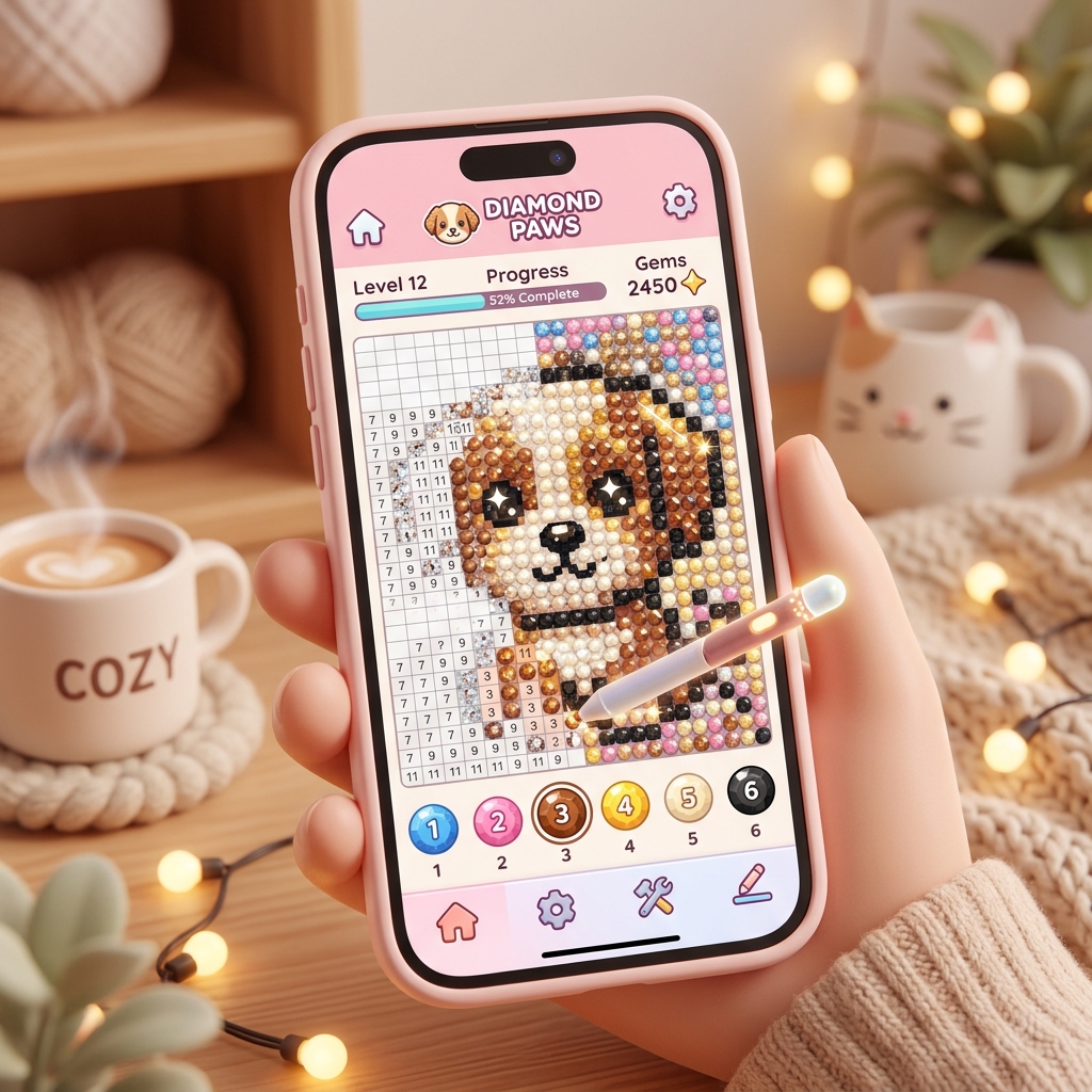 Diamond Dot Art game preview on iPhone